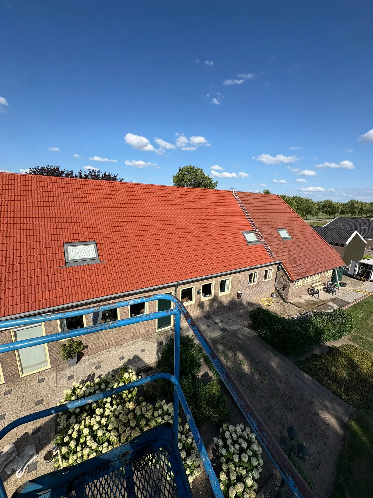 Pannendak na afronding van de werkzaamheden
