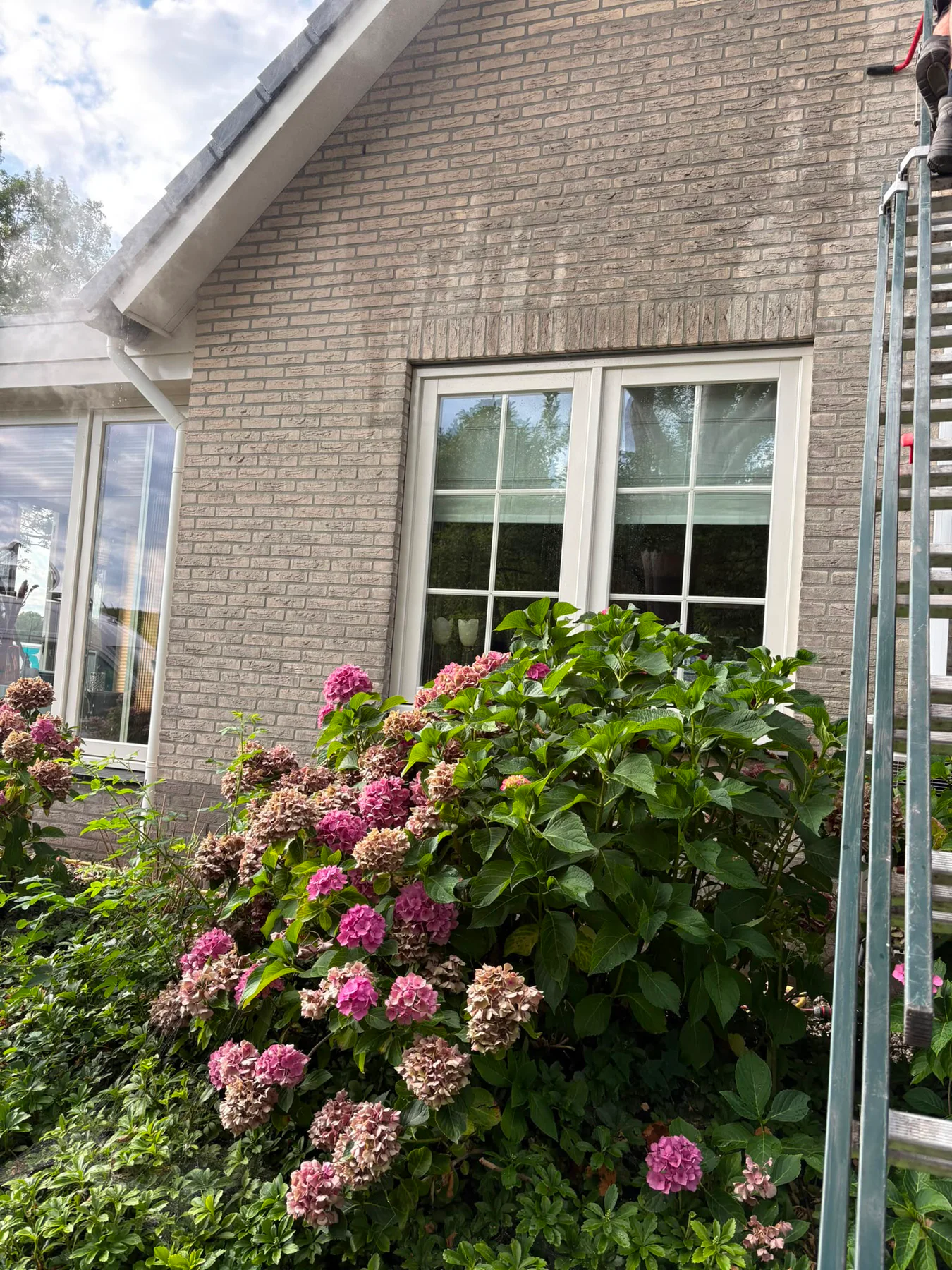 CTM Cleaning reinigt een gemetselde gevel zorgvuldig met stoom